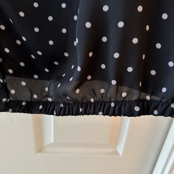 Torrid Chiffon Polka Dotted Button Up Blouse - Picture 5 of 6